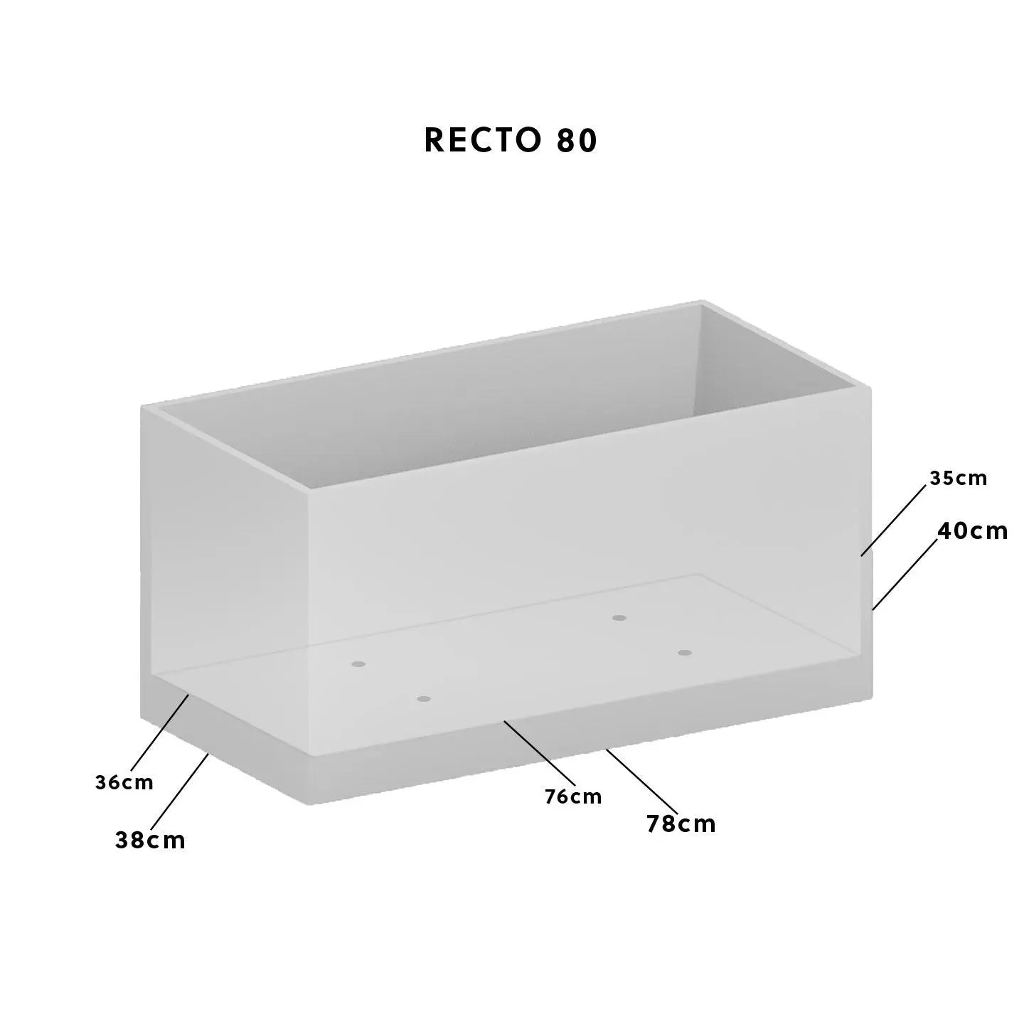 Pflanztrog Outdoor 80x60x40 cm Naturschiefer Braun RECTO 80 Anthrazit - CLIMAQUA