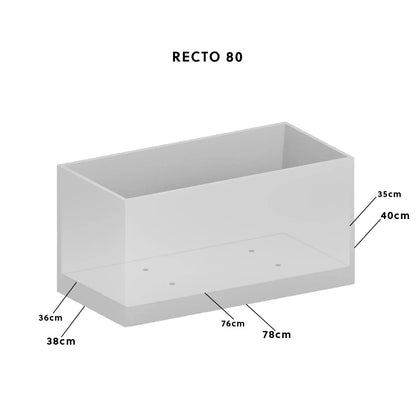 Pflanztrog Outdoor 80x60x40 cm Naturschiefer Braun RECTO 80 Anthrazit - CLIMAQUA