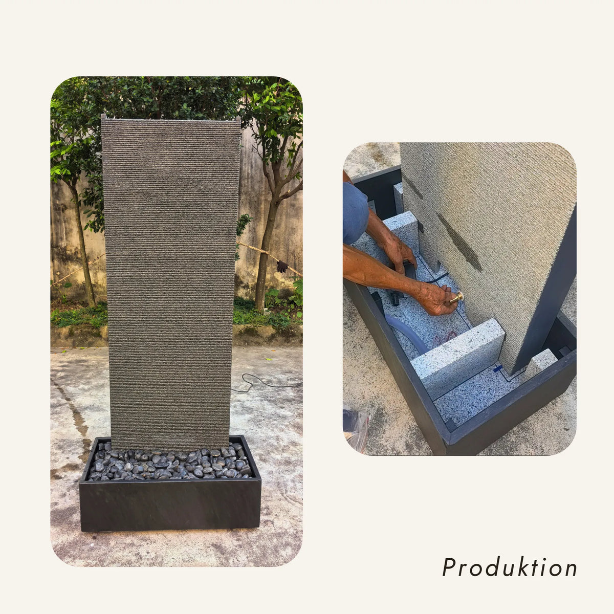 Exklusive XXL Wasserwand 180cm echt Granit Stein – EDEN GRANDE DREAM SET