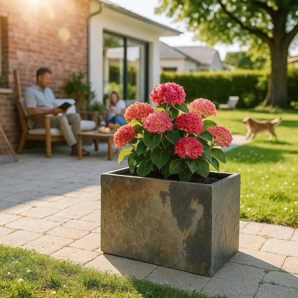 RECTO 60 Rusty – Blumenkasten Outdoor 60x40x40 cm Naturschiefer Braun – CLIMAQUA