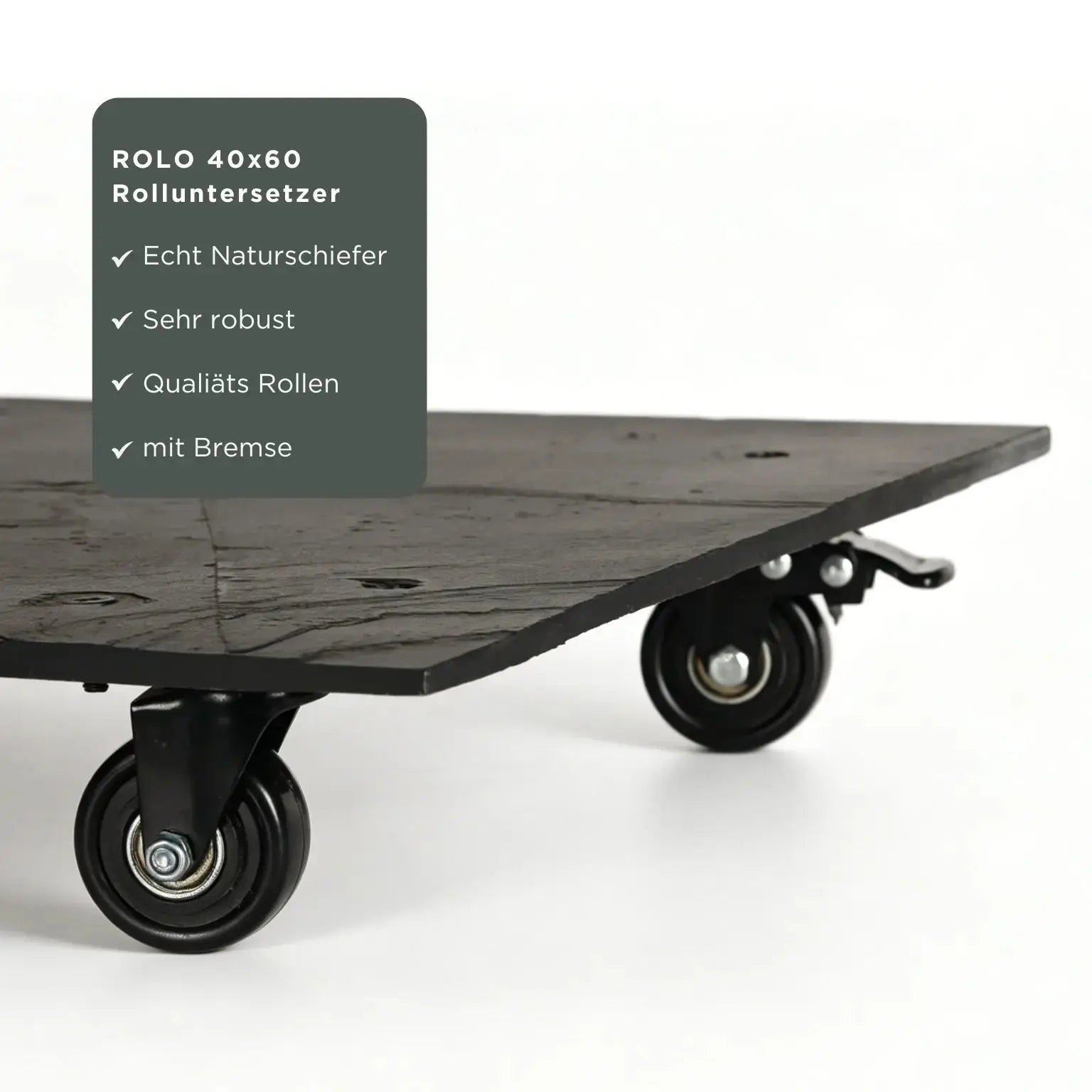 Rolluntersetzer aus Schiefer Anthrazit ROLO 40x60 - CLIMAQUA