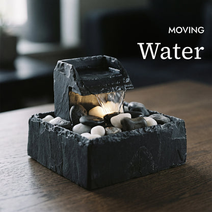 Moving water on the SAMUI tabletop fountain (AI content)