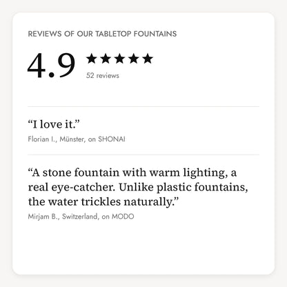 Reviews of our tabletop fountains