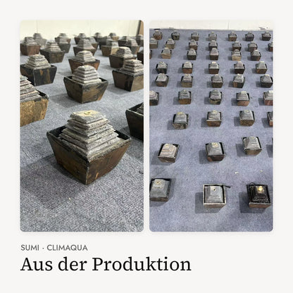 Zimmerbrunnen SUMI aus Schiefer Rusty in der Produktion von CLIMAQUA