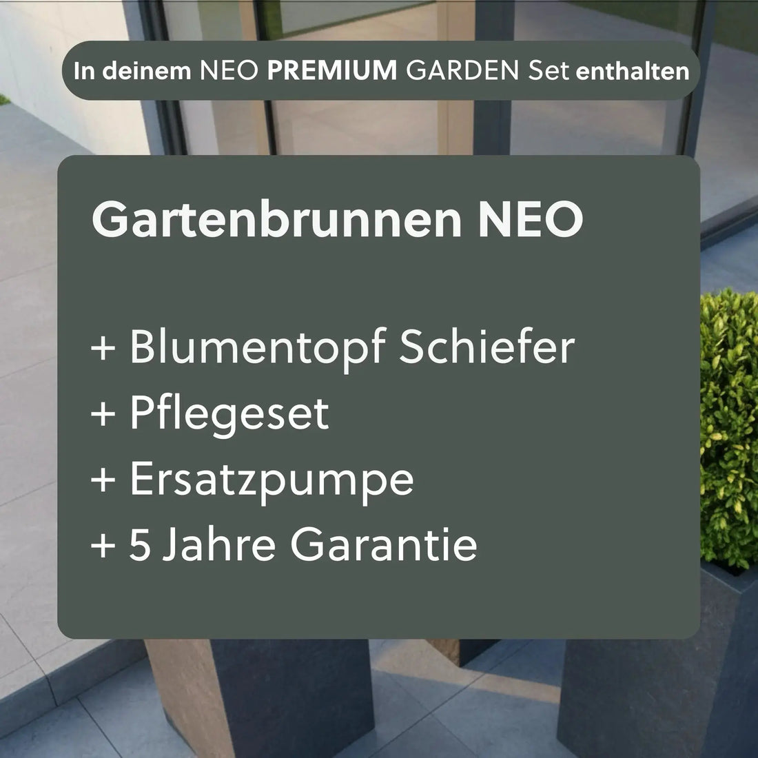 Säule Brunnen NEO PREMIUM GARDEN Set - CLIMAQUA