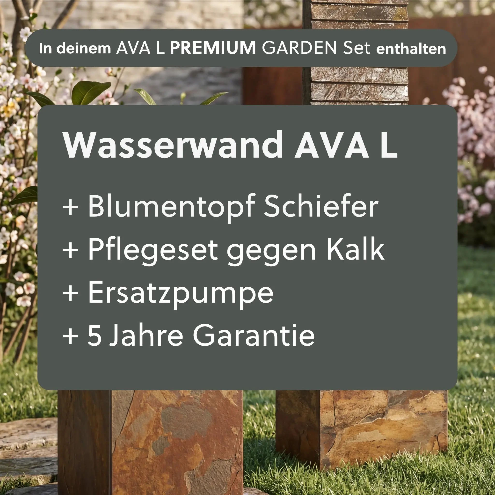 Wasserwand AVA L PREMIUM GARTEN Set - CLIMAQUA