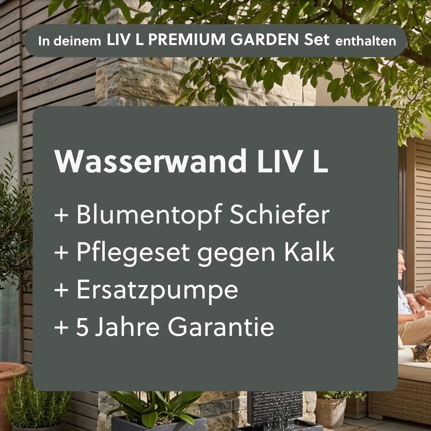Wasserwand LIV L PREMIUM GARDEN Set - CLIMAQUA