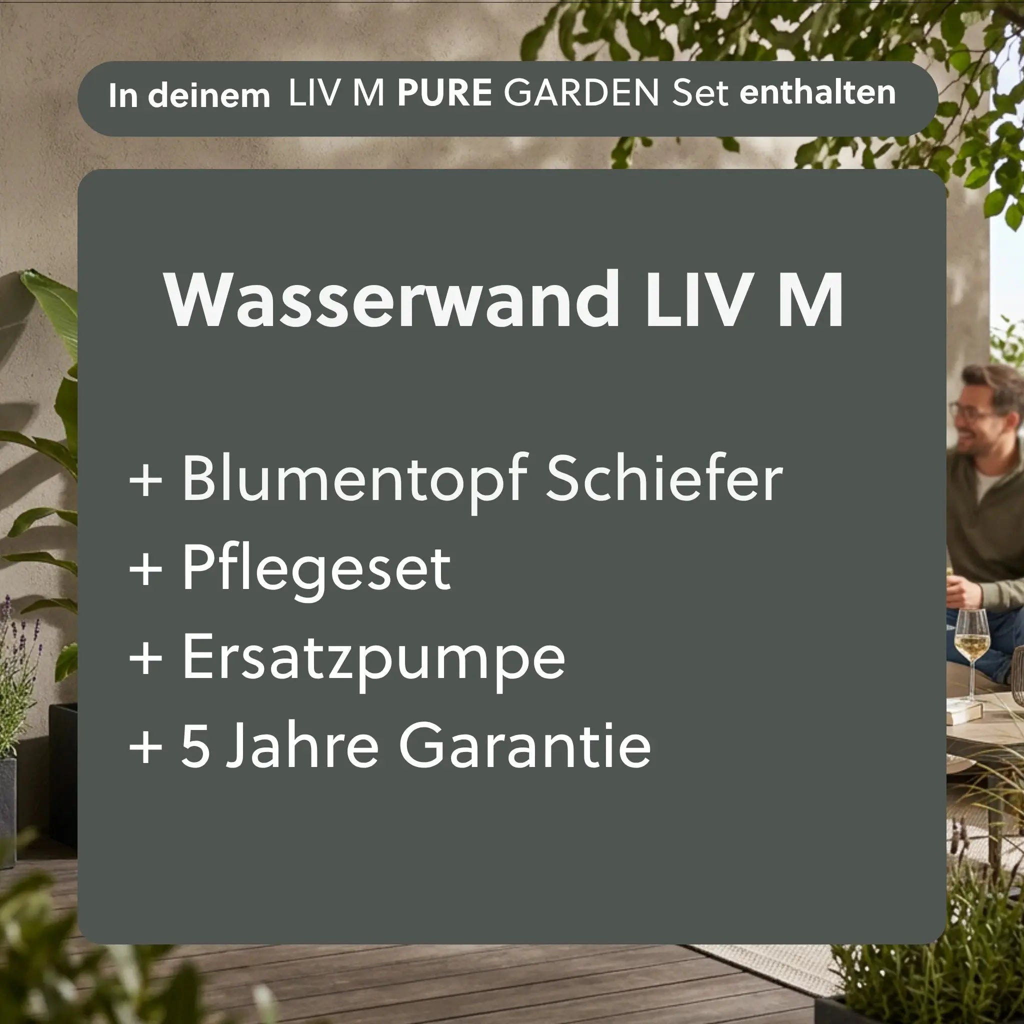 Wasserwand LIV M PURE GARDEN Set - CLIMAQUA