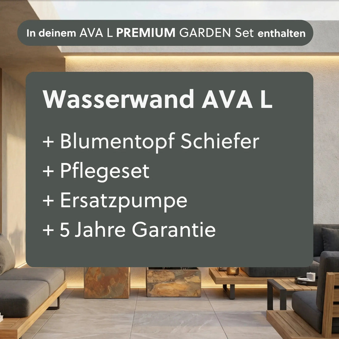 Wasserwand AVA L PREMIUM GARDEN Set - CLIMAQUA