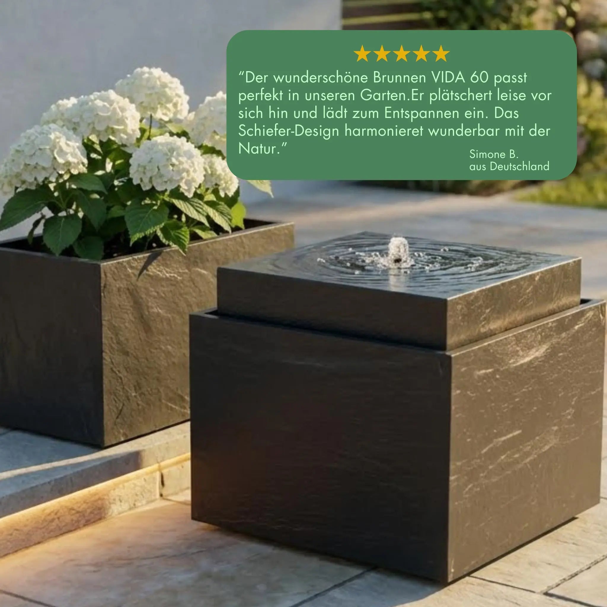 Gartenbrunnen VIDA 60 Anthrazit DREAM LIVING Set - CLIMAQUA