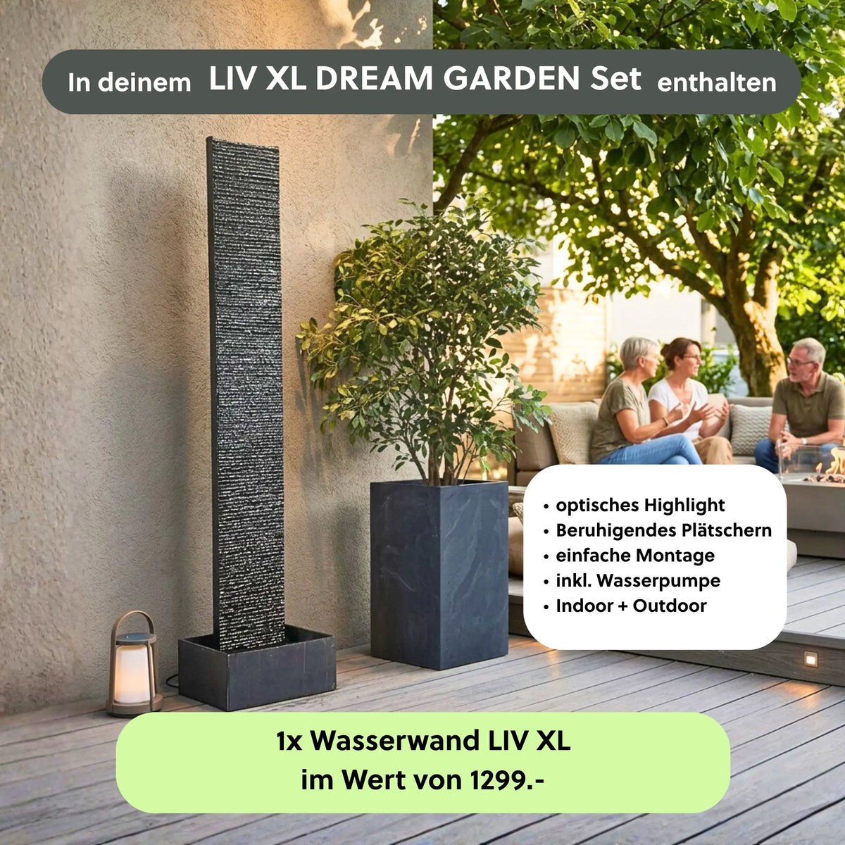 Wasserwand LIV XL DREAM GARDEN SET - CLIMAQUA (KI-Inhalte)