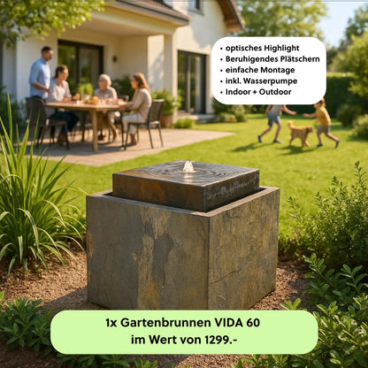Gartenbrunnen VIDA 60 DREAM LIVING Set Rusty - CLIMAQUA