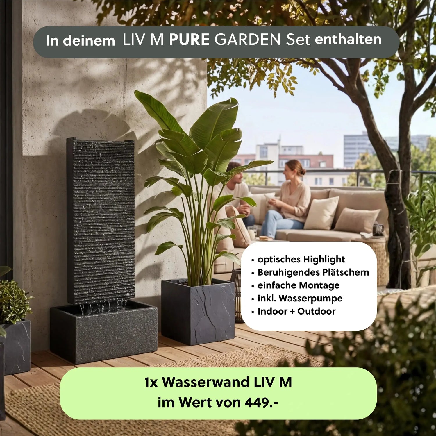Wasserwand LIV M PURE GARDEN Set - CLIMAQUA