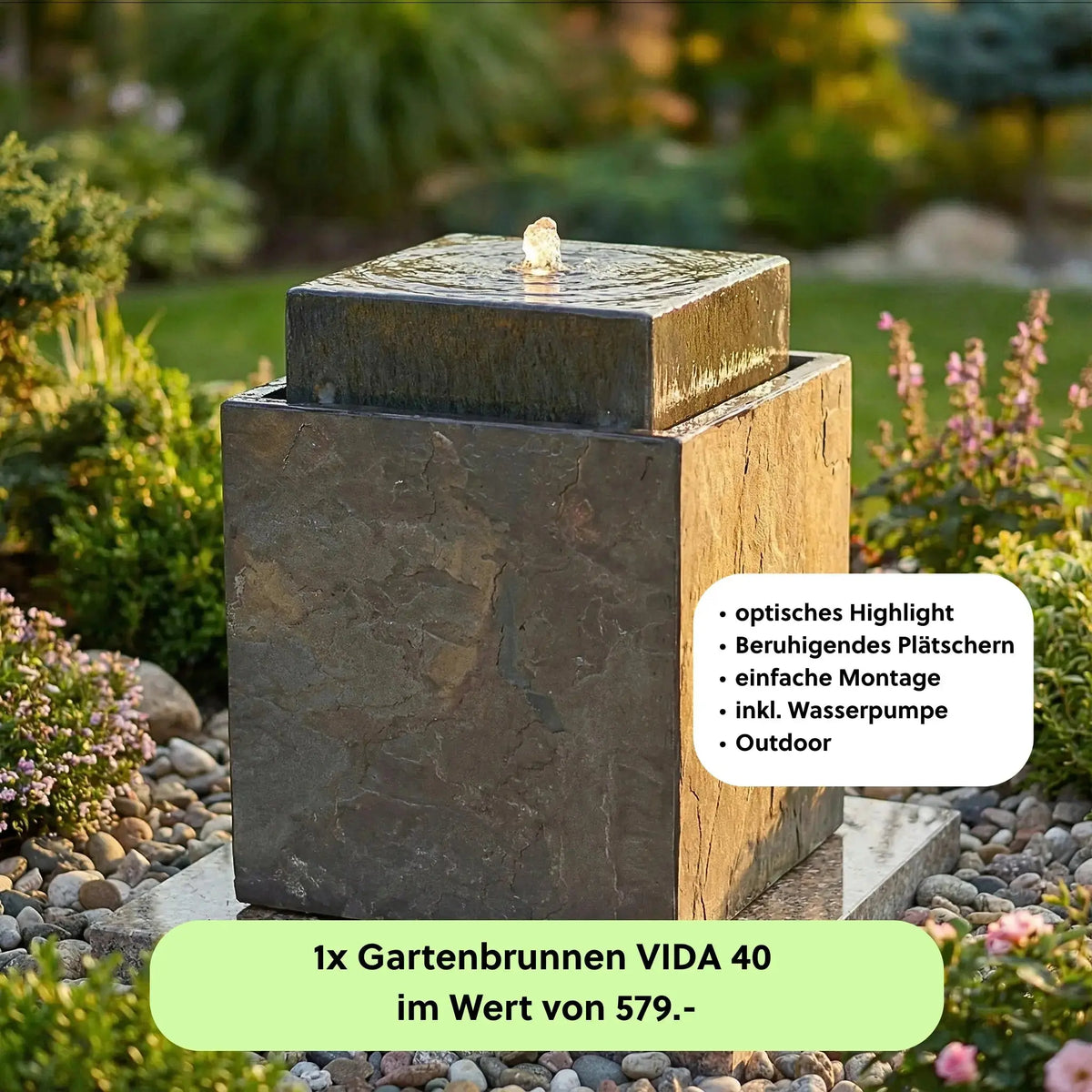Gartenbrunnen VIDA 40 PREMIUM LIVING Set Rusty - CLIMAQUA
