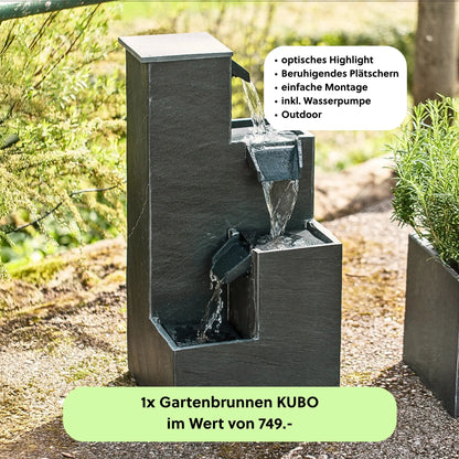 Gartenbrunnen KUBO PREMIUM LIVING Set - CLIMAQUA