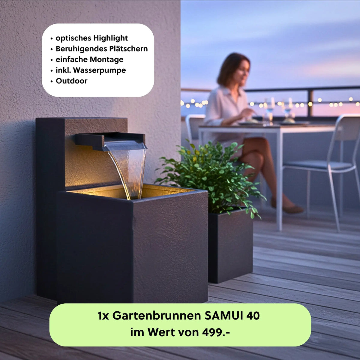 Gartenbrunnen SAMUI 40 PREMIUM LIVING SET - CLIMAQUA