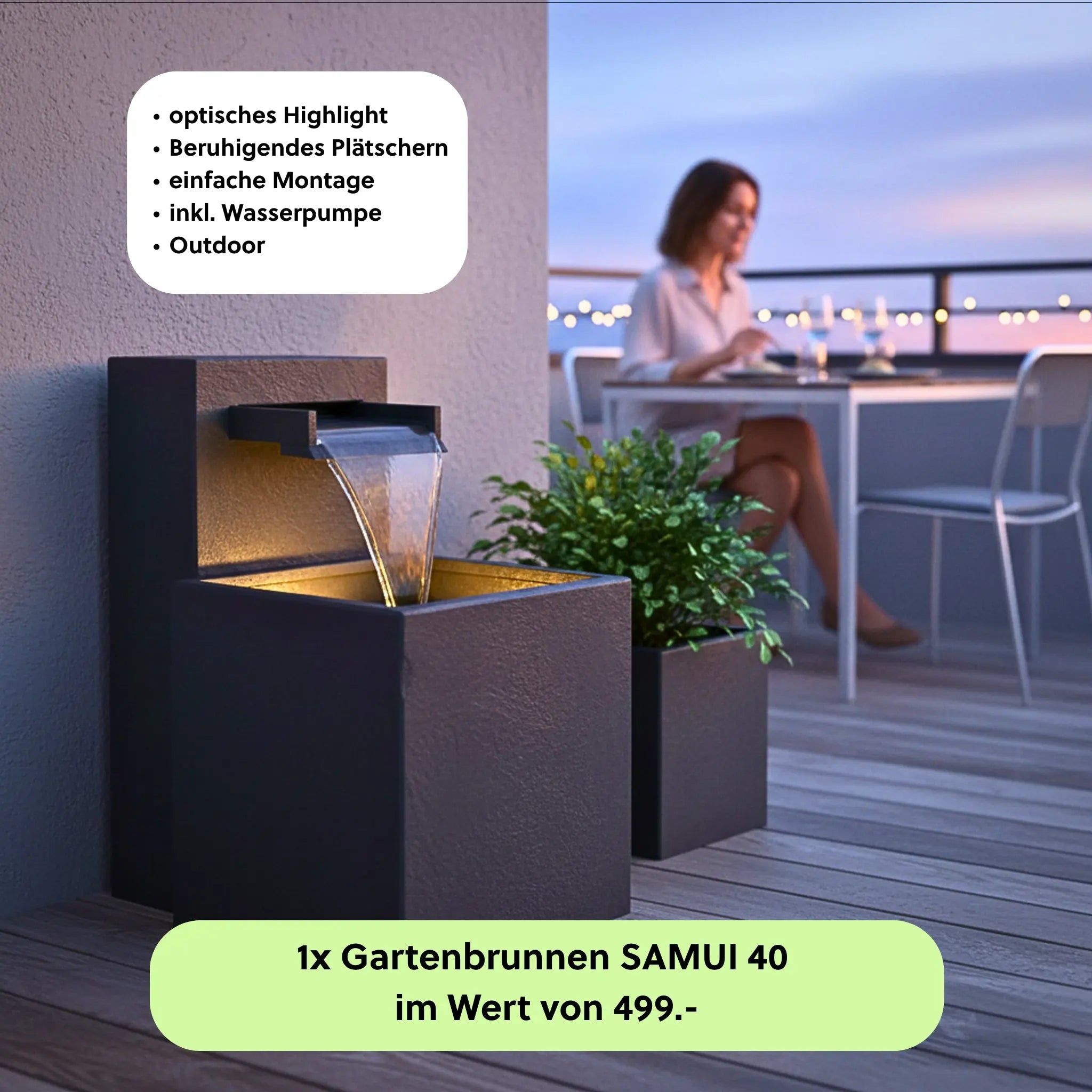 Gartenbrunnen SAMUI 40 PREMIUM LIVING SET - CLIMAQUA