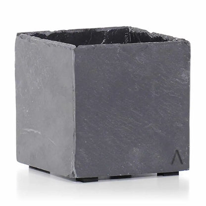 Übertopf Würfel 17x17x17 cm Schiefer Schwarz CUBI 17 Anthrazit - CLIMAQUA