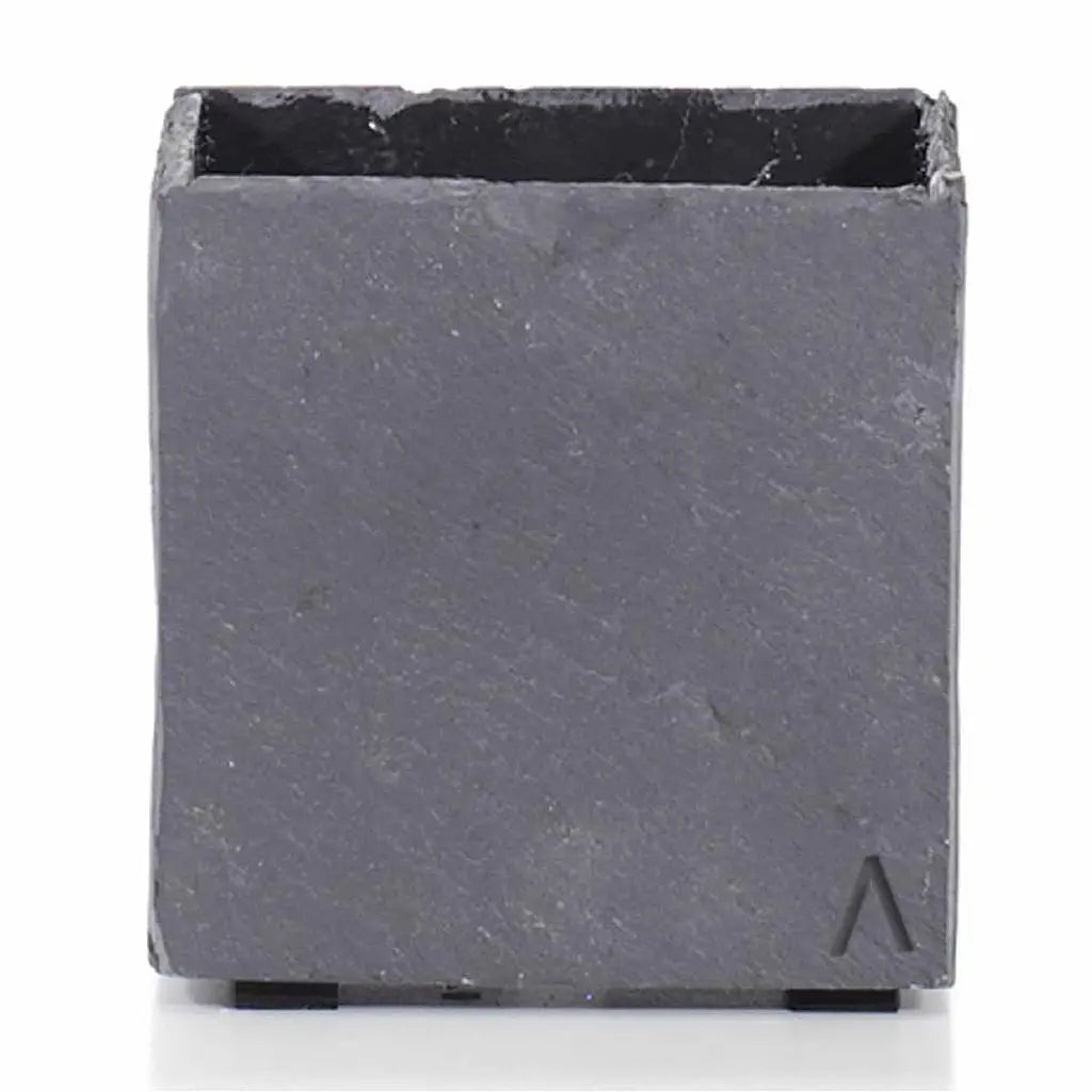 Übertopf Würfel 17x17x17 cm Schiefer Schwarz CUBI 17 Anthrazit - CLIMAQUA