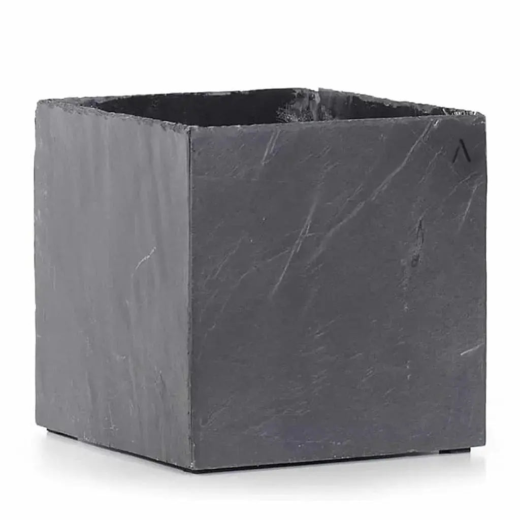 Übertopf Würfel Indoor 29x29x29 cm Schiefer Schwarz CUBI 31 Anthrazit - CLIMAQUA