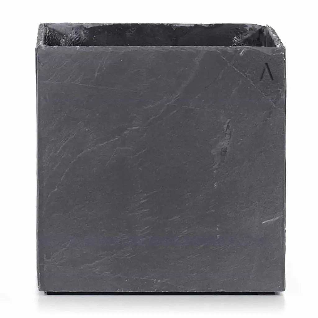 Übertopf Würfel Indoor 29x29x29 cm Schiefer Schwarz CUBI 31 Anthrazit - CLIMAQUA