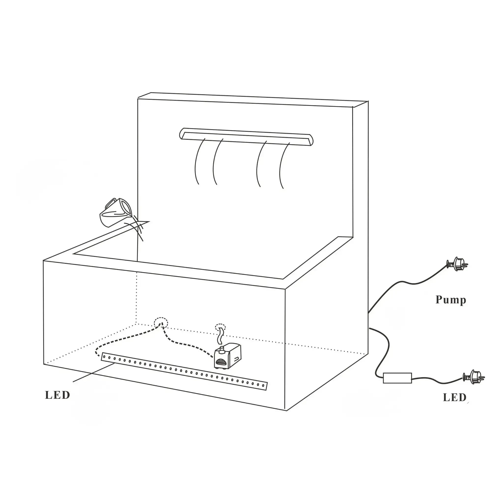 VICTORIA Falls – Edler Schiefer Gartenbrunnen mit Wasserfall und Beleuchtung (90 × 50 × 90 cm) - CLIMAQUA