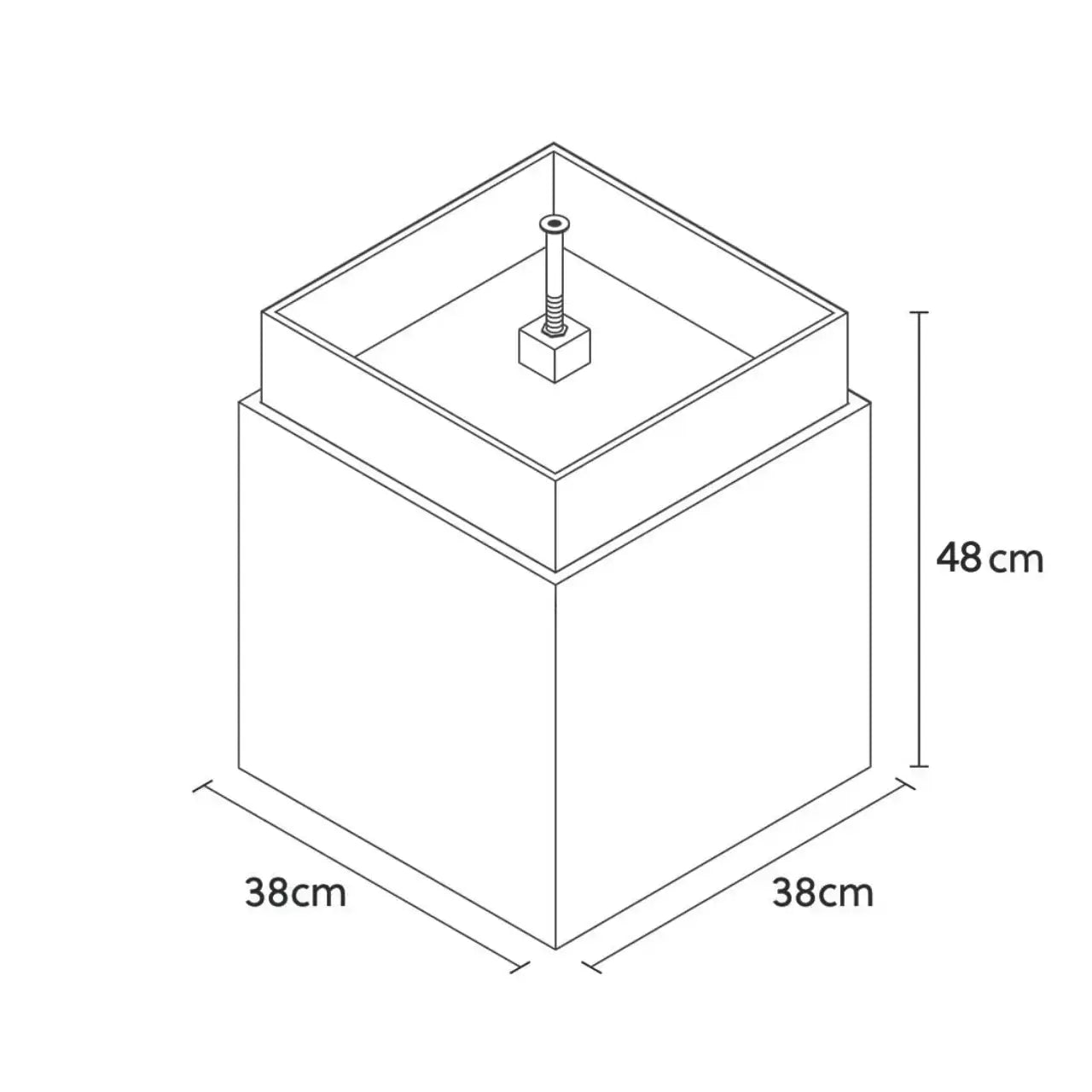 VIDA 40 Rusty – Springbrunnen edel eckig Naturschiefer Braun, Vogeltränke, stimmungsvolle LED, 38 x 38 x 48 cm, 36 kg - CLIMAQUA