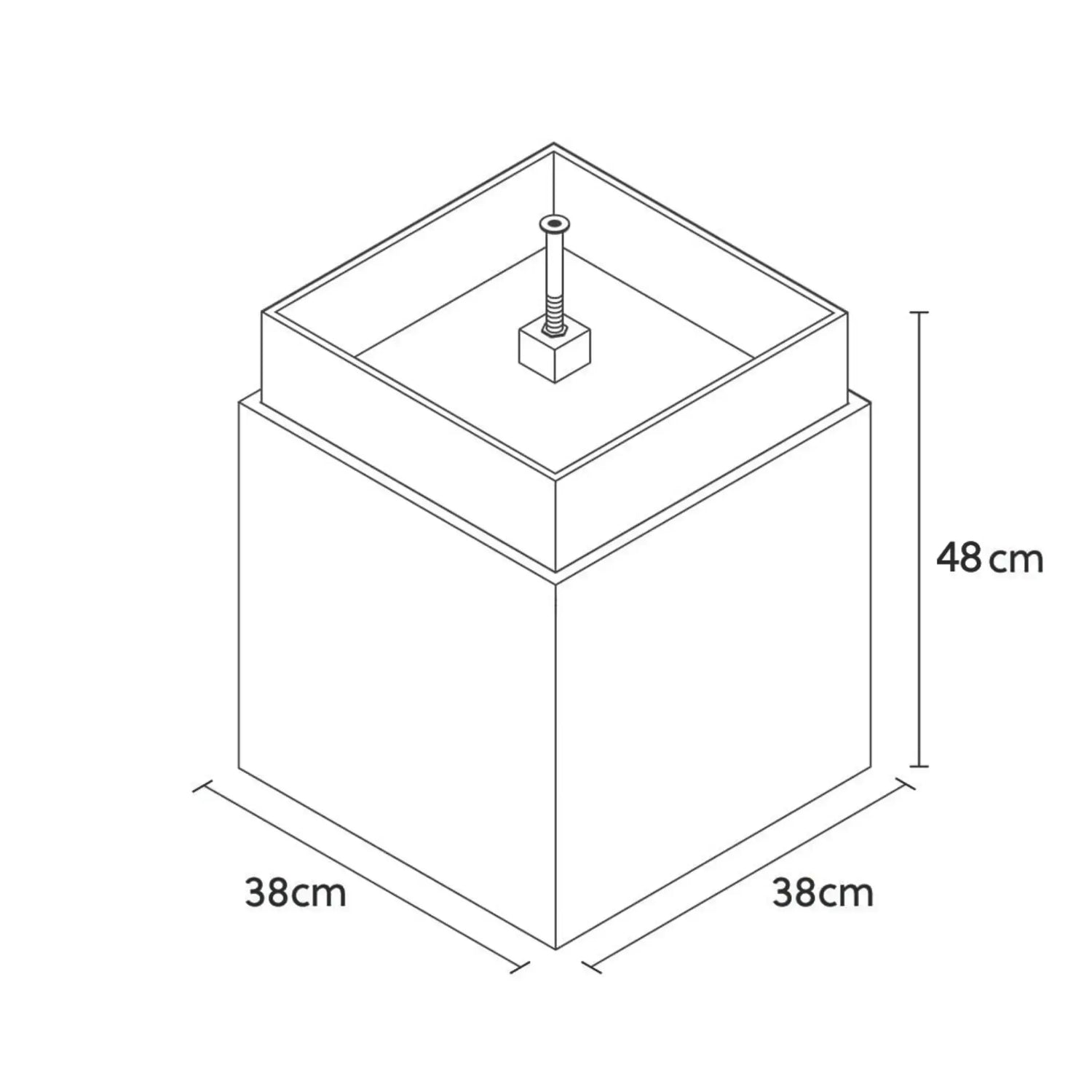 VIDA 40 Rusty – Springbrunnen edel eckig Naturschiefer Braun, Vogeltränke, stimmungsvolle LED, 38 x 38 x 48 cm, 36 kg - CLIMAQUA