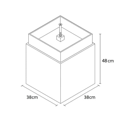VIDA 40 Rusty – Springbrunnen edel eckig Naturschiefer Braun, Vogeltränke, stimmungsvolle LED, 38 x 38 x 48 cm, 36 kg - CLIMAQUA