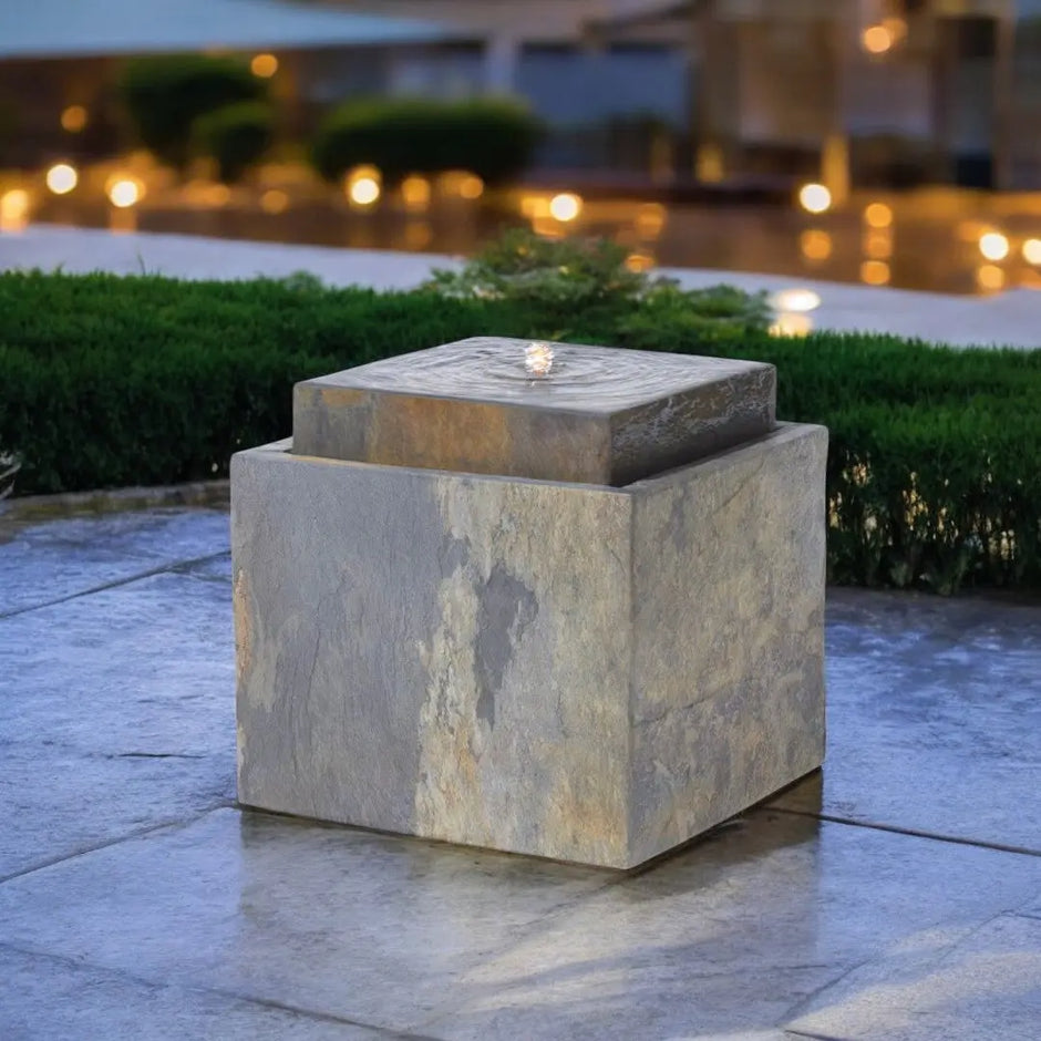 Spannende Gartenbrunnen Modern Eckig Ebenbild