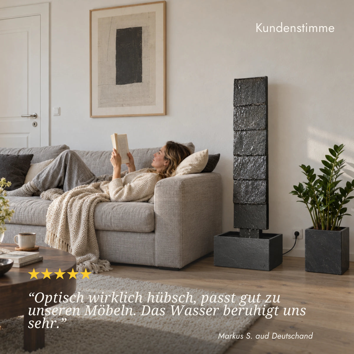CLIMAQUA Fountains Waterwall VIO L Anthracite - CLIMAQUA