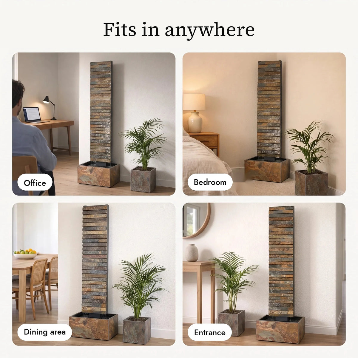 AVA L water wall in the office, bedroom, dining area and entrance (AI content)