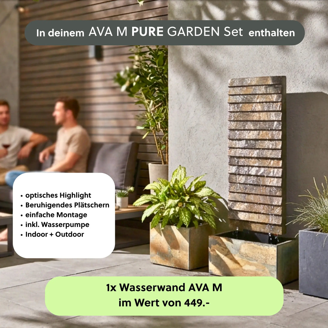 Wasserwand AVA M PURE GARDEN SET - CLIMAQUA