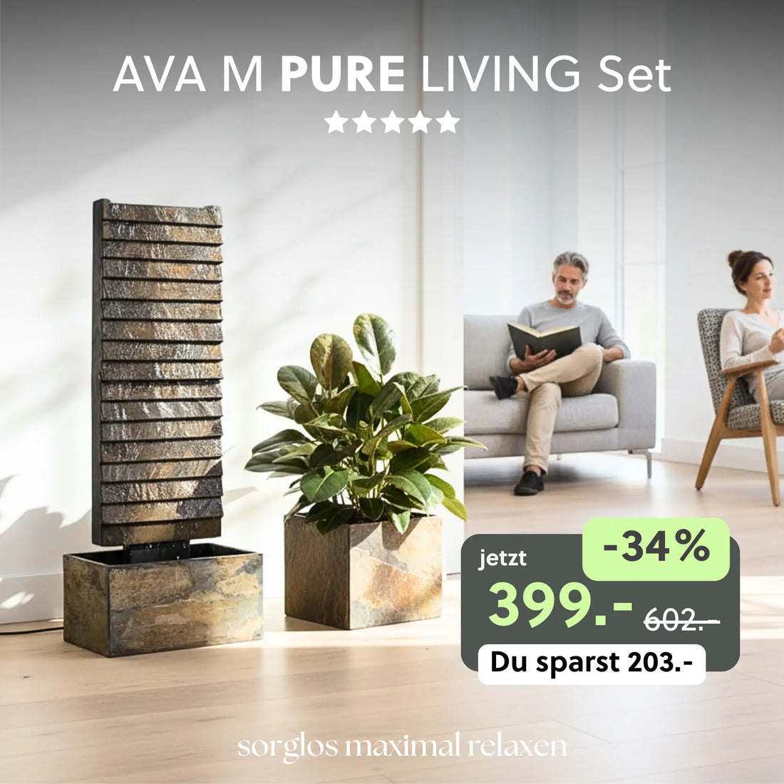 Wasserwand AVA M PURE LIVING Set - CLIMAQUA