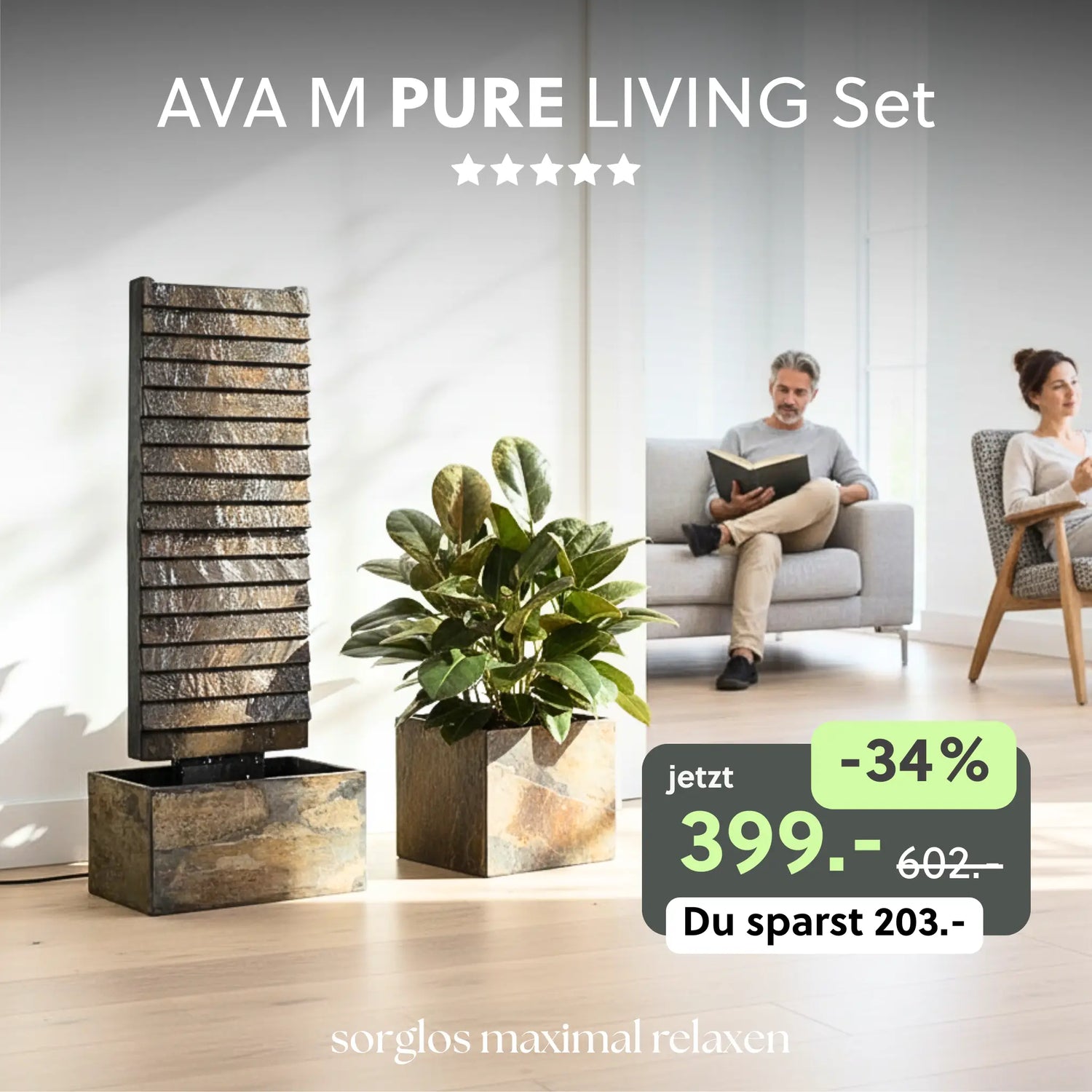 Wasserwand AVA M PURE LIVING Set - CLIMAQUA