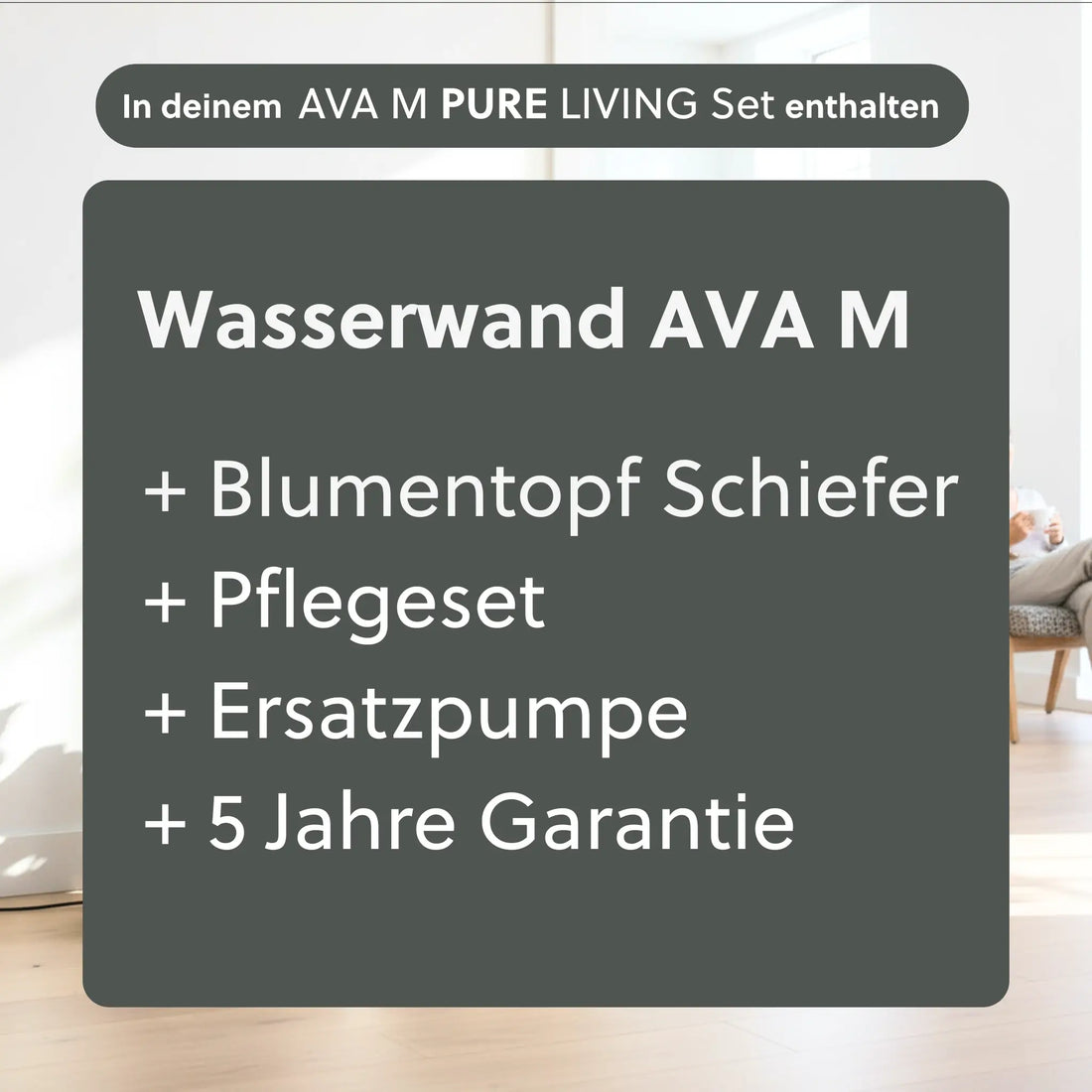 Wasserwand AVA M PURE LIVING Set - CLIMAQUA