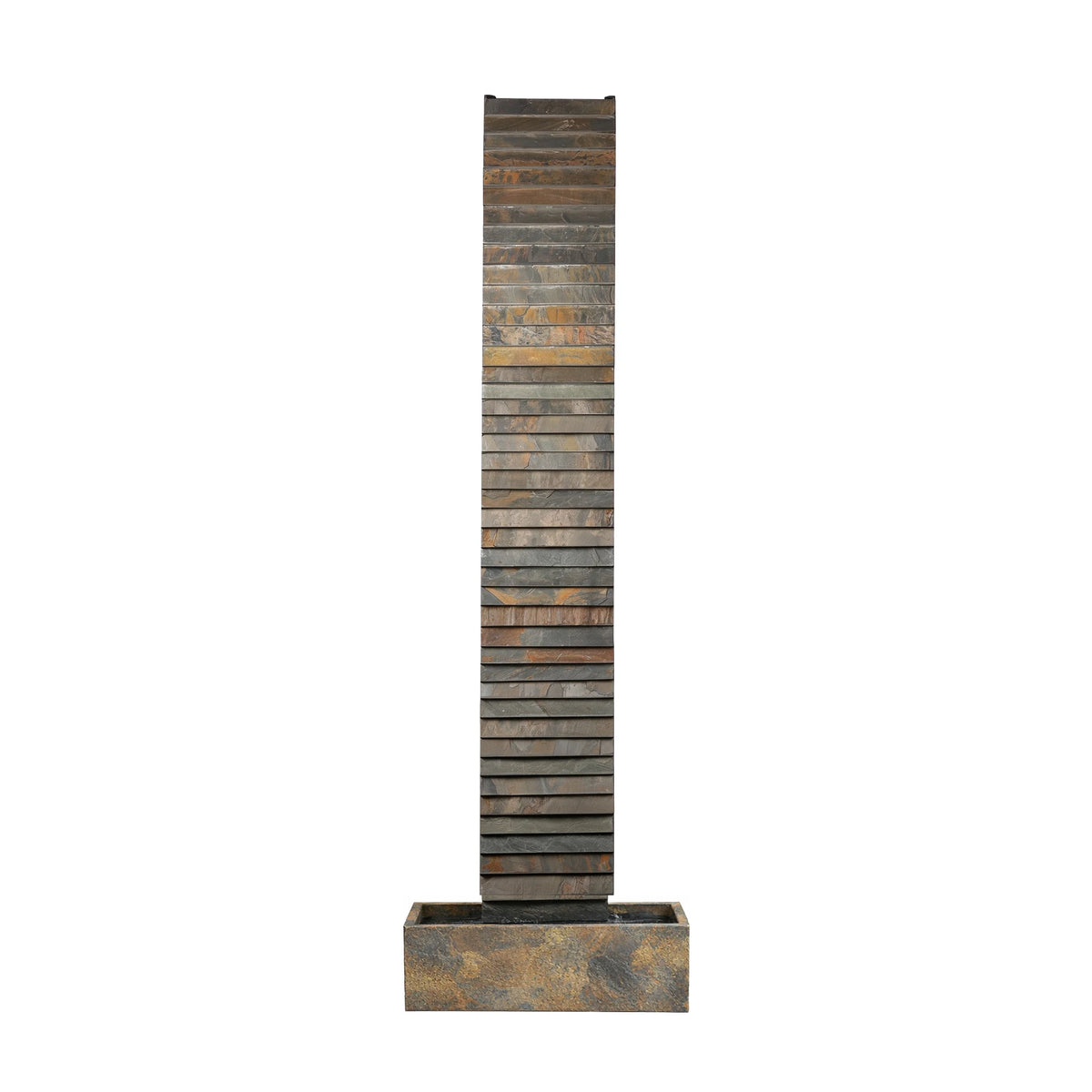 AVA XL water wall front view, dry natural slate