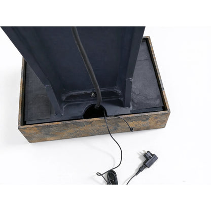 Tank of the AVA XL water wall in Rusty slate with pump cable in detail