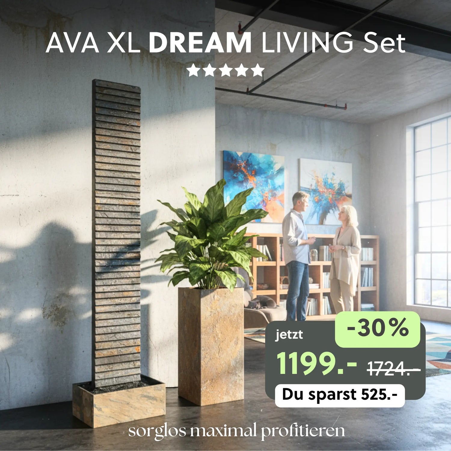 Wasserwand AVA XL DREAM LIVING Set - CLIMAQUA