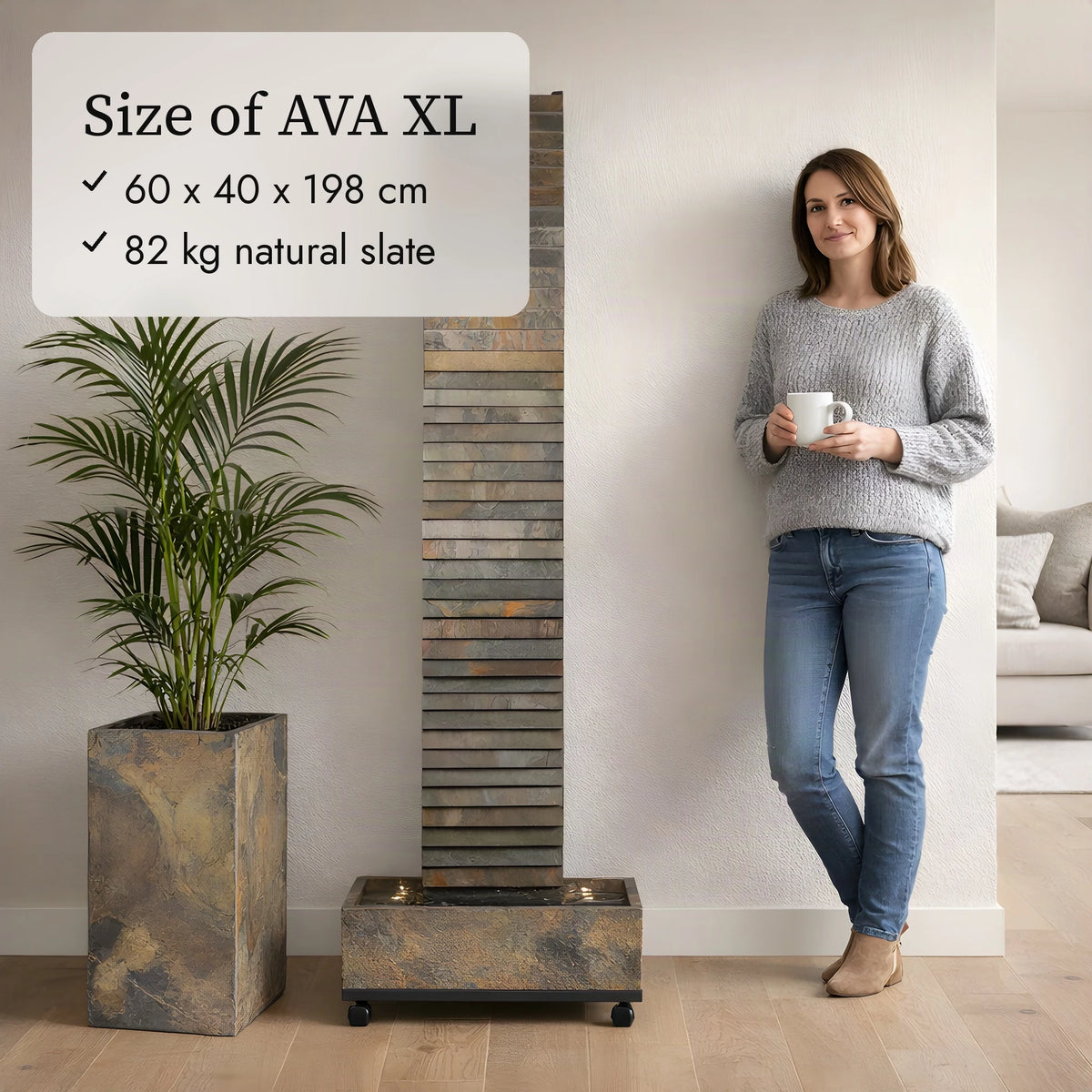 Size of the AVA XL DREAM LIVING Set (AI content)