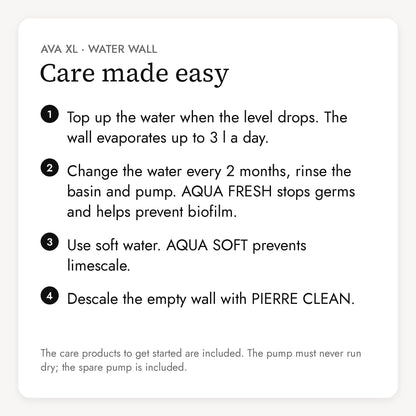 Care of the AVA XL DREAM LIVING Set in four steps