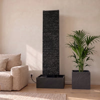 LIV L – Elegant water wall slate black 130 cm