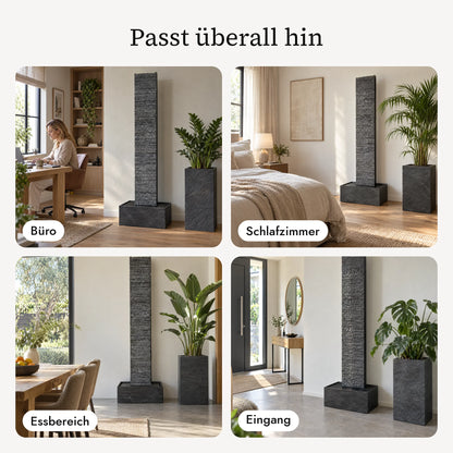 Wasserwand LIV XL im Büro, Schlafzimmer, Essbereich und Eingang (KI-Inhalte)