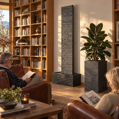 Wasserwand LIV XL in der Hausbibliothek (KI-Inhalte)