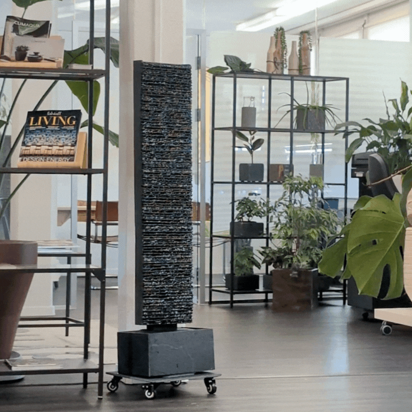 LIV L – Edle Wasserwand Schiefer Schwarz 130 cm - CLIMAQUA