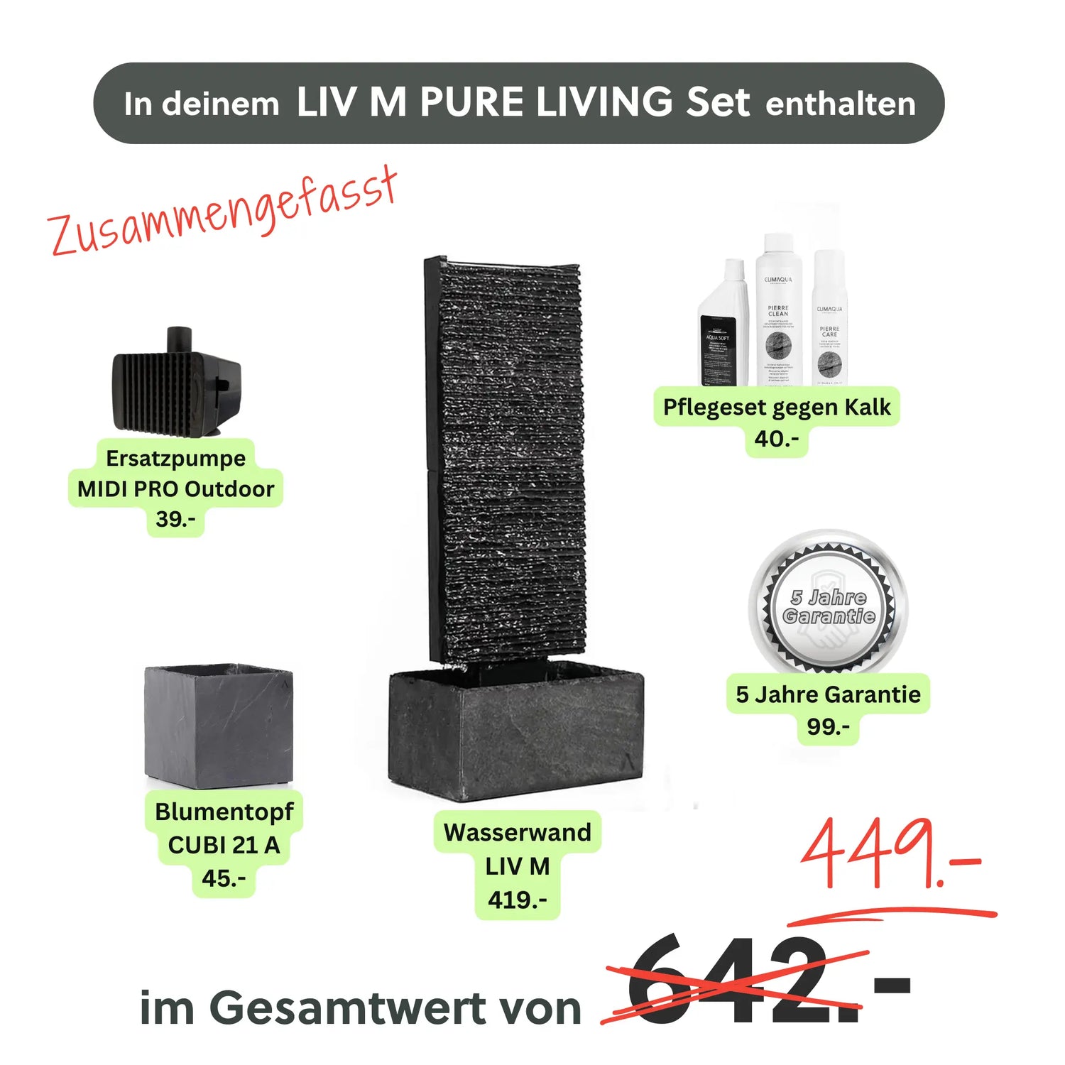 Wasserwand Set LIV M PURE LIVING - CLIMAQUA