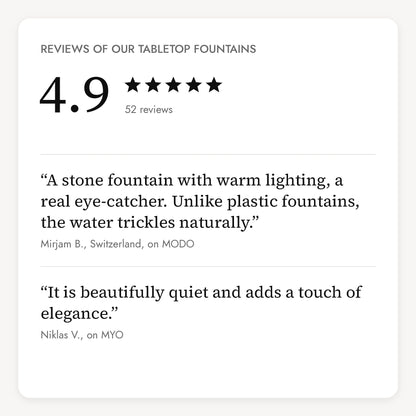 Reviews of our tabletop fountains