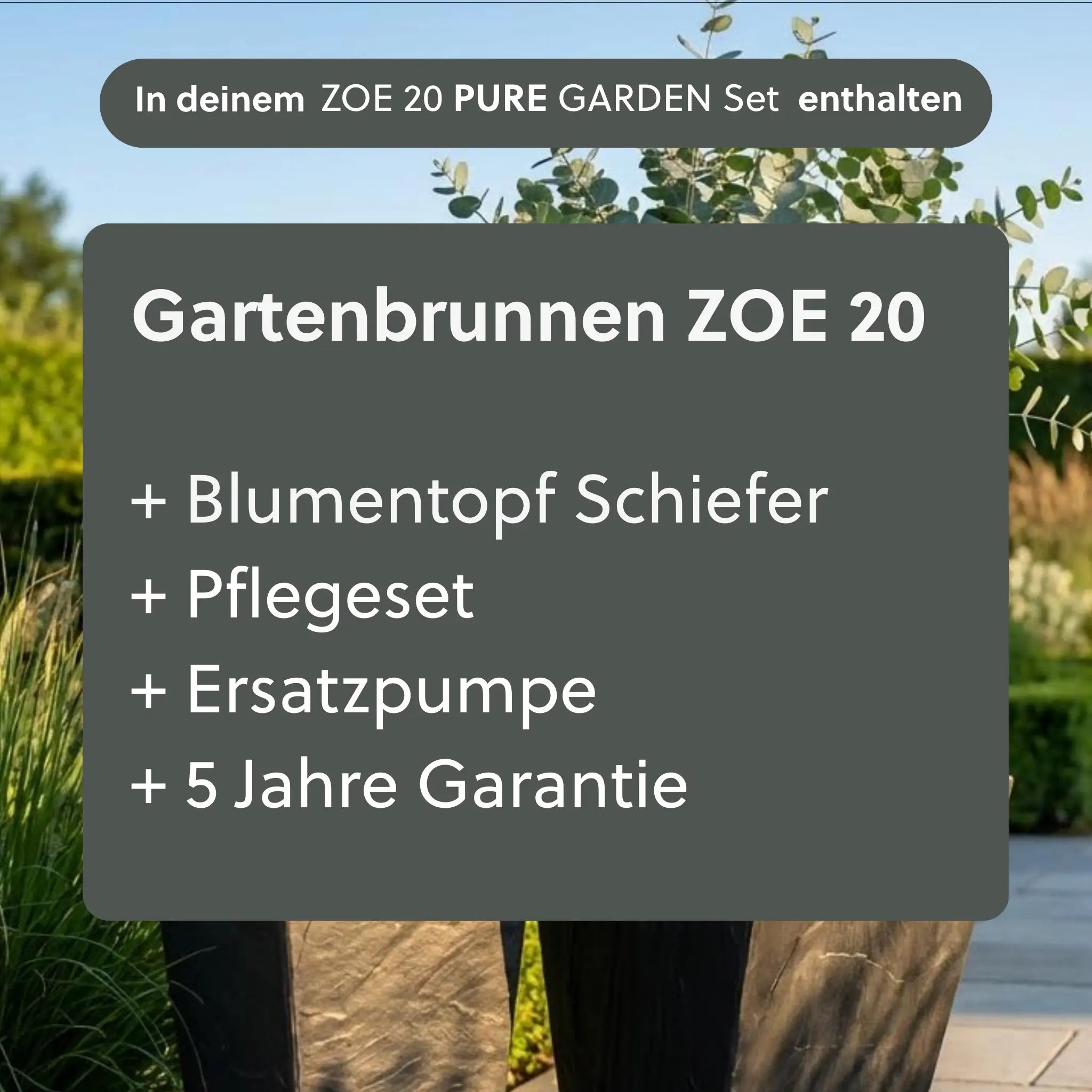 ZOE 20 PURE GARTEN Set Anthrazit - CLIMAQUA