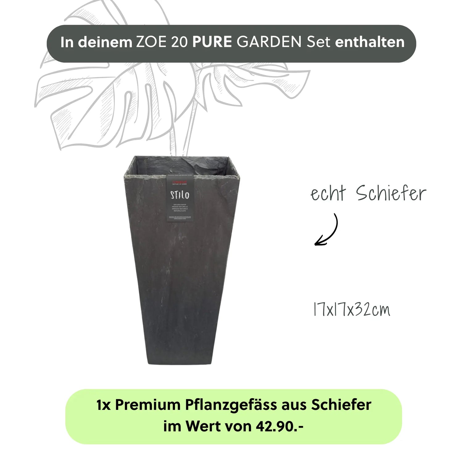 ZOE 20 PURE GARTEN Set Anthrazit - CLIMAQUA