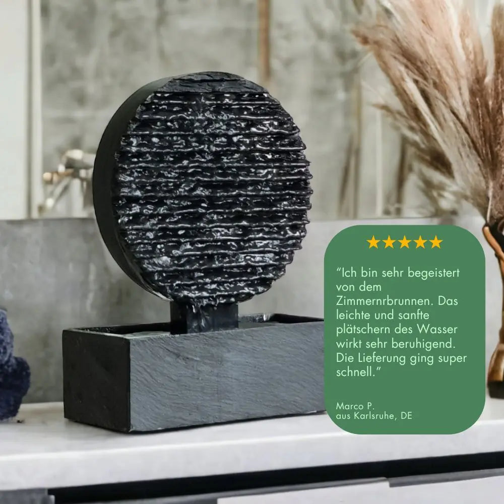 Zen Brunnen Kreis aus Schiefer AYO S - CLIMAQUA